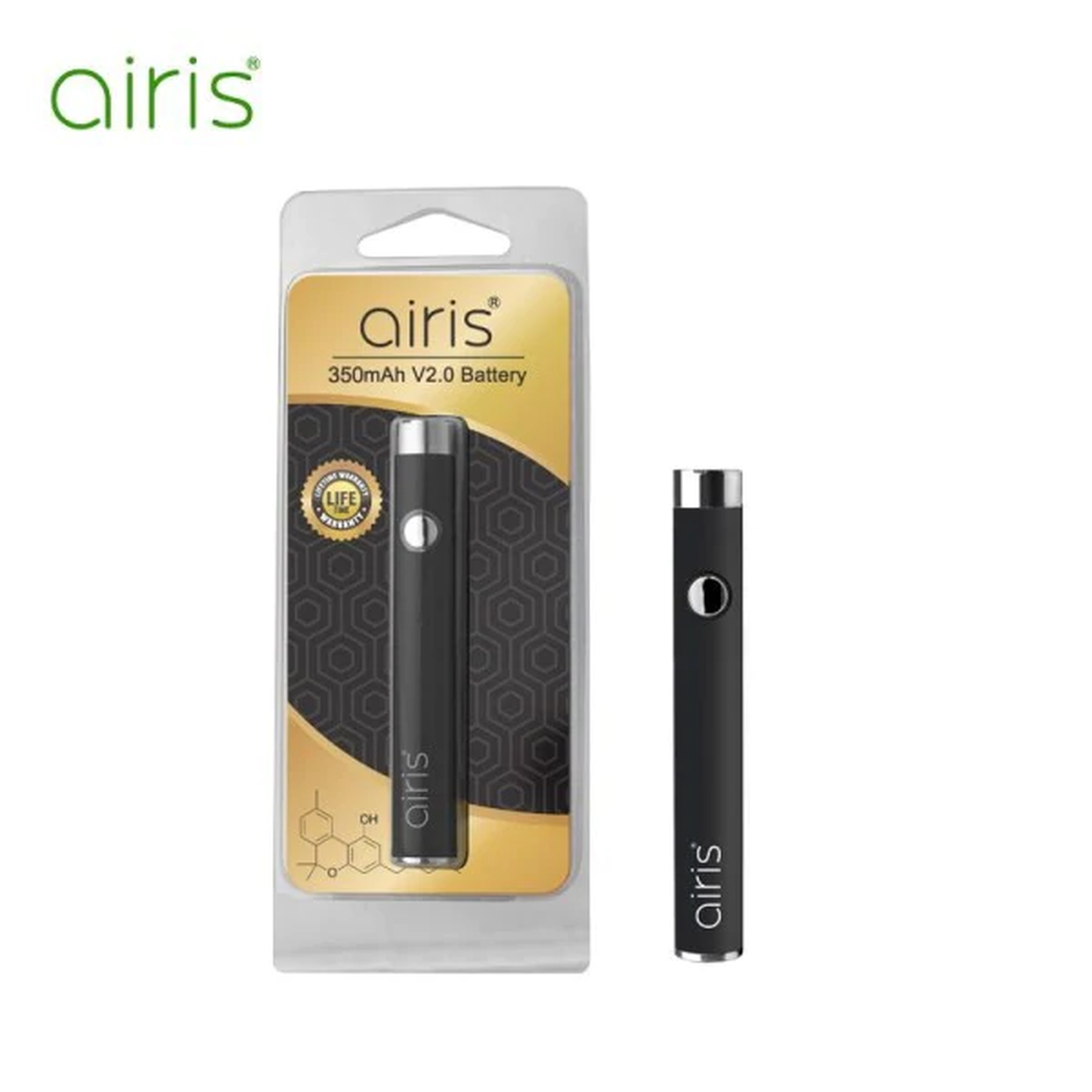 【 Airistech airis V2.0 Quaser Battery 】 ベイプペン バッテリー350mAh 510スレッド対応 CBD/CBN/CBG リキッド ワックス